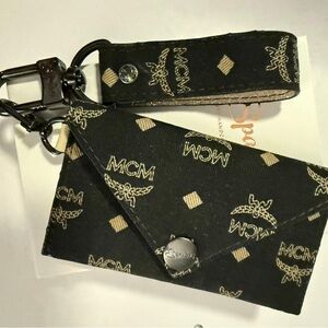 Spark*l - MCM Black and Tan Wallet (5x3”) and Keyfob